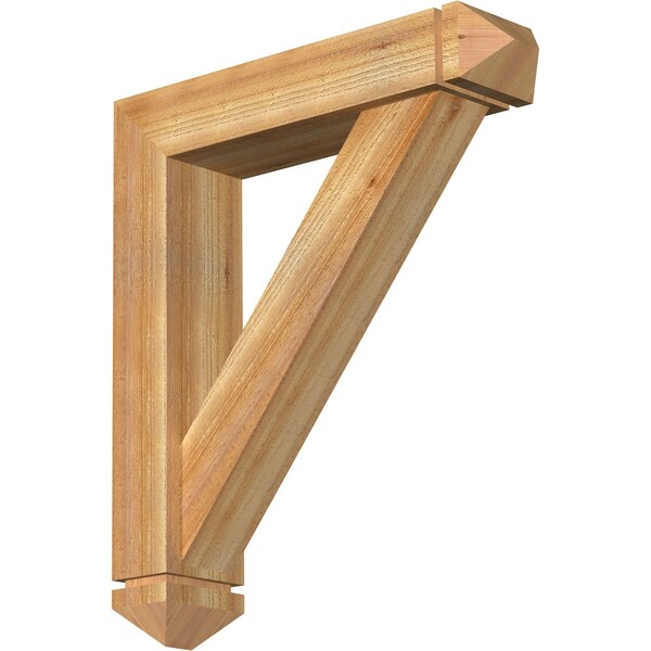 Ekena Millwork Traditional Arts and Crafts Rough Sawn Bracket w/ Offset Brace, Western Red Cedar, 6"W x 26"D x 30"H BKT0604X26X30TRA03RWR - main